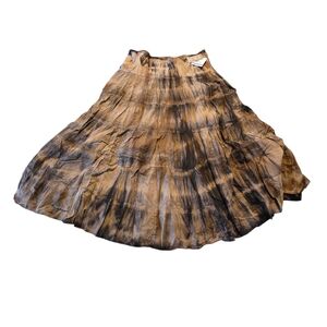 NWT Relativity Black Grey Tie Dye Flowy Pull On Skirt Size XL B8